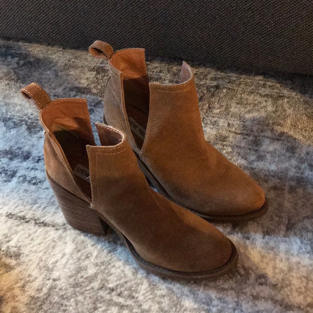 Brown Suede Cutout Steve Madden Booties